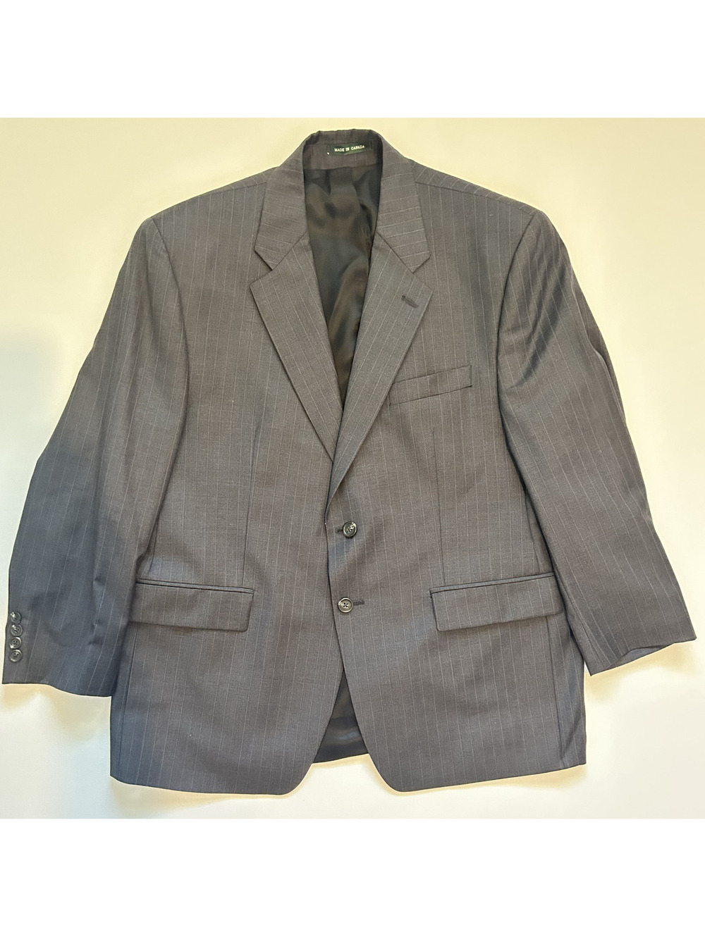 Vtg 90's Lauren Ralph Lauren 100% Wool Pinstripe Blazer Mens 44S Made in Canada